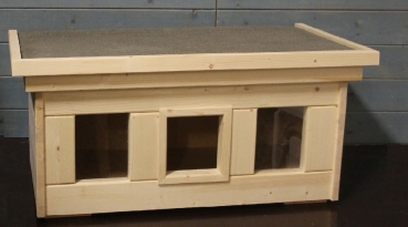 Katzenhaus XL mit 25 Watt Heizung vollisoliert Boden, Wände und Dach